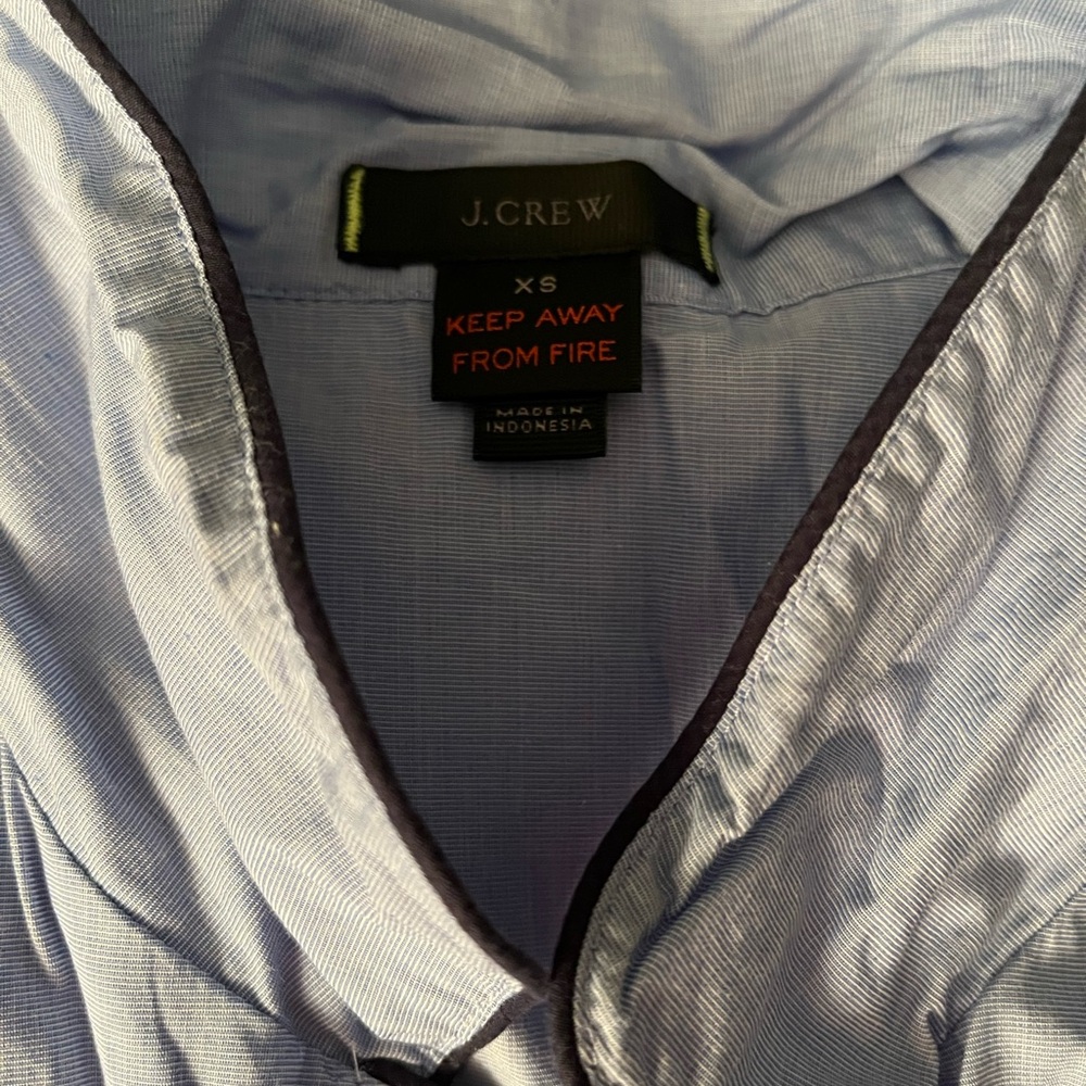 J.Crew Light Blue Pajama Shirt - like new! XS